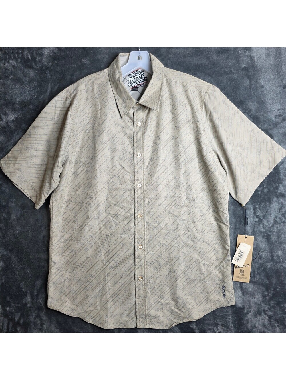 Vintage Billabong Mens Short Sleeve Button Up Sz Large NWT